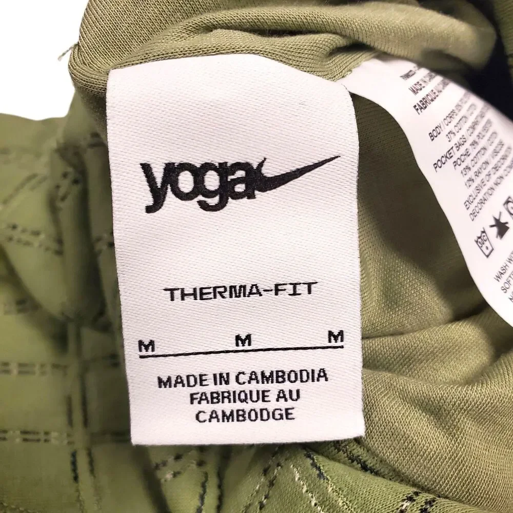 NIKE Yoga Therma-FIT Luxe Jacquard Robe Womens Medium Green Lounge DQ6320-386